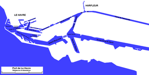 Plan of the Port, showing terminal locations and principal uses. Port du Havre - plan.png