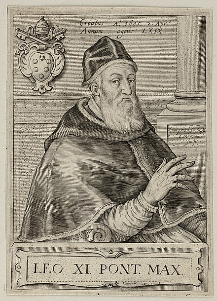 Portret van paus Leo XI Alessandro Ottaviano de