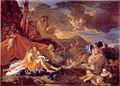 Nicolas Poussin, Acis and Galatea concealed from the flute-playing Polyphemus, 1630.