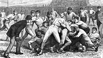 Depiction of the Princeton v Yale game by Arthur B. Frost Princeton vs yale 1879 game arthurfrost.jpg