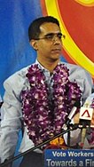 Pritam Singh bei der Kundgebung der Arbeiterpartei, Serangoon Stadium, Singapur - 20110505.jpg