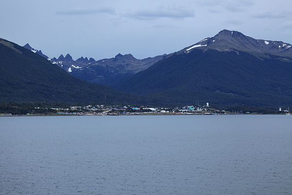 Puerto Williams with Dientes de Navarino in the background