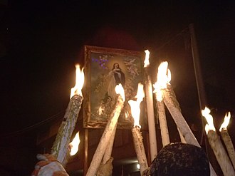 The procession of the Quadrittu of the Immaculate Conception taken on December 7 in Saponara, Sicily Quadrittu (cropped).jpg