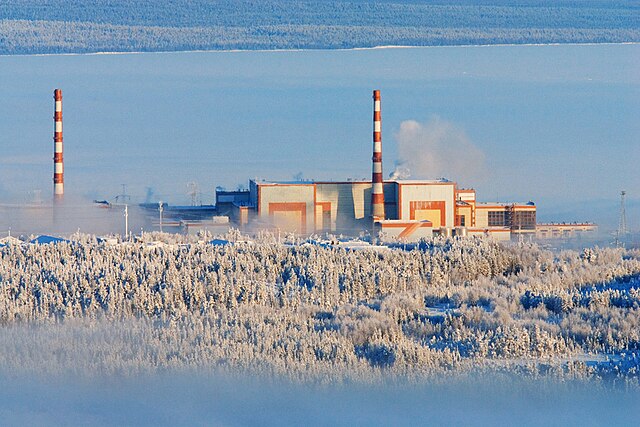 Кољска нуклеарна електрана недалеко од града Пољарније Зори на северу Русије