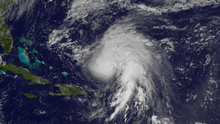 Tropical storm Rafael displaying an example of a CDO. Rafael 2012-10-15 1315Z.png