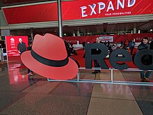 Red Hat Summit is an annual conference, here seen in 2019. Red Hat Summit 2019.jpg