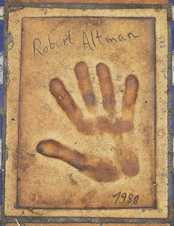 Altman's handprints outside Palais des Festivals et des Congrès in Cannes, France