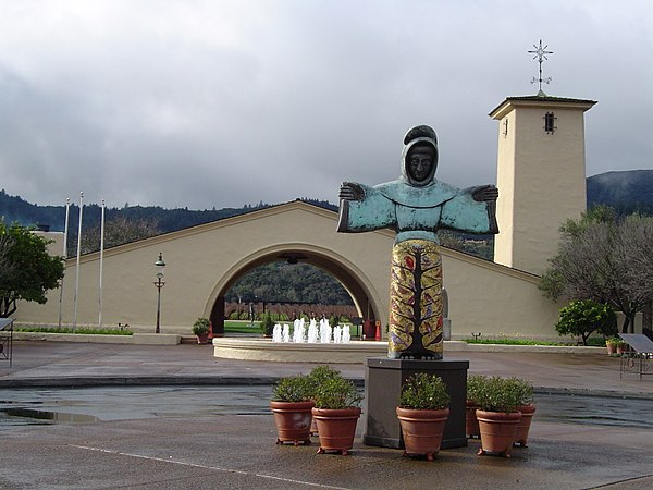 The entrance of Robert Mondavi Winery.