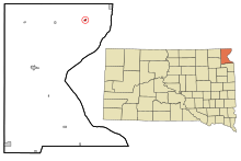 Roberts County South Dakota Incorporated and Unincorporated areas Rosholt Highlighted.svg