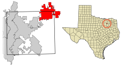 Location of Royse City in Rockwall County, Texas