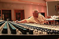 Noted audio engineer Roger Nichols at a vintage Neve recording console
