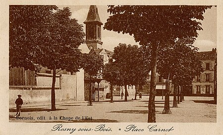 Rosny sous Bois.Place Carnot.Église Sainte Geneviève.Dornois