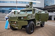 Беларуская: Лёгкабраніраваны аўтамабіль Рубон на шасі Volat V1. 10-я міжнародная выстава ўзбраенняў і вайсковай тэхнікі Milex-2021 (23-26 чэрвеня 2021) English: Light aromoured vehicle Rubon on Volat V1 chassis with DBM-T12.7 battle module (NSV 12.7mm machine gun, remote control system, panoramic sight). 10th international exhibition of arms and military machinery Milex-2021 (23-26 June 2021). Minsk, Belarus Русский: Легкобронированный автомобиль Рубон на шасси Volat V1 с дистанционным боевым модулем ДБМ-Т12,7 (крупнокалиберный пулемёт НСВ, прицел командира панорамный, система управления ДБМ). 10-я международная выставка вооружения и военной техники Milex-2021 (23-26 июня 2021). Минск, Беларусь