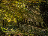 Deutsch: Detail der Felsenburgruine Rothenhan bei Ebern in Unterfranken English: Detail of the rock castle ruins Rotenhan in Ebern in Lower Franconia