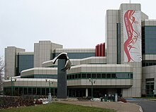 Large banner on the SAAQ building in Quebec City SAAQ-Quebec.JPG