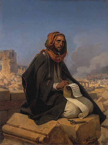 Jeremiah on the ruins of Jerusalem - by Horace Vernet (1789–1868) 