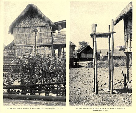 Salako (left) and palaan (right) ceremonial altars among the Itneg people (1922)[22]