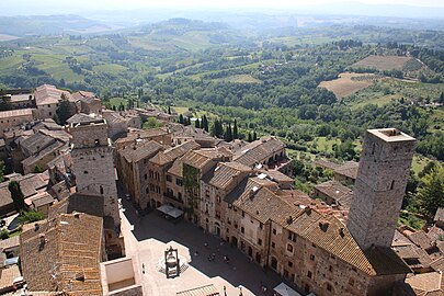 San Gimignano and Toscana landscape