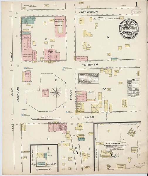 File:Sanborn Fire Insurance Map from Americus, Sumter County, Georgia. LOC sanborn01374 001-1.jpg