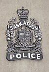 Service shield, on new building in 2014 Saskatoon Police Service shield.jpg