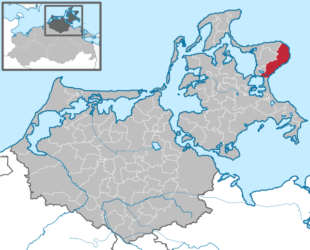 Sassnitzs läge i Mecklenburg-Vorpommern
