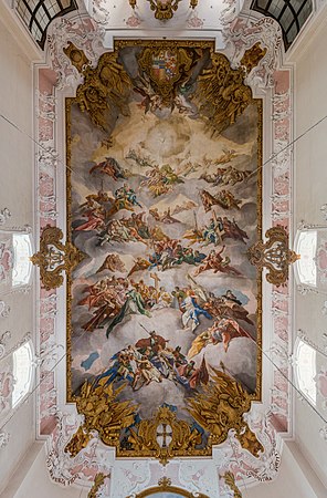 Plafond de la Schlosskirche à Bad Mergentheim.