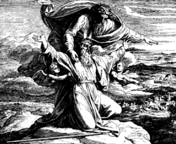 Моисей смотрит на Землю Обетованную. Гравюра Юлиуса Шнорра.