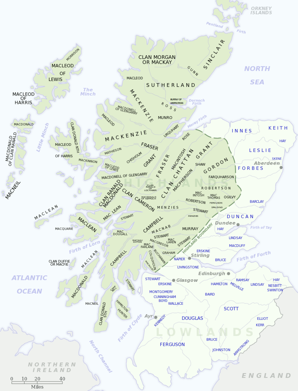 Scottish clan map