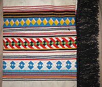 Seminole patchwork fringed dance shawl, Big Cypress Indian Reservation, Florida, 1980s