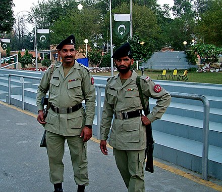 Two Pakistan Rangers soldiers at Wagah border.