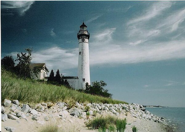 The lighthouse on South Manitou Island, built in 1871.