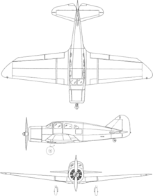 3-view line drawing of the Spartan 7W Executive