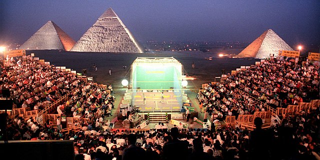 Squash played at the Pyramids of Egypt.
