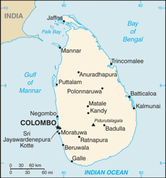 map of Sri Lanka