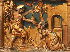 Marie-Madeleine reconnait Jésus après sa résurrection.