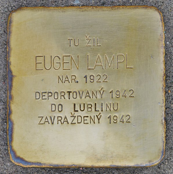 File:Stolperstein für Eugen Lampl (Pezinok).jpg