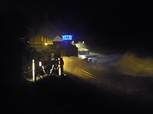 The December 2013 storm surge on Sheringham seafront. Stormsurge Sheringham 5 December 2013.JPG