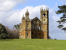 The Gothic temple, a folly at Stowe House gardens Stowe Gothic Temple.jpg