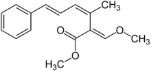 Structural formula of strobilurin A