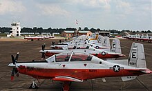 US Navy T-6B Texan IIs based at NAS Whiting Field T6 Texan II Pensacola Navy.jpg