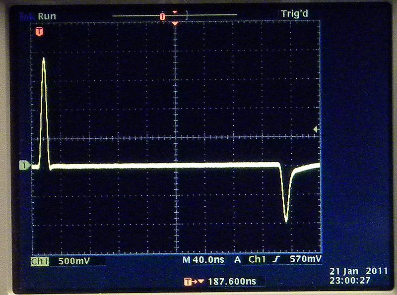 File:TDR trace of cable with a short circuit termination.JPG