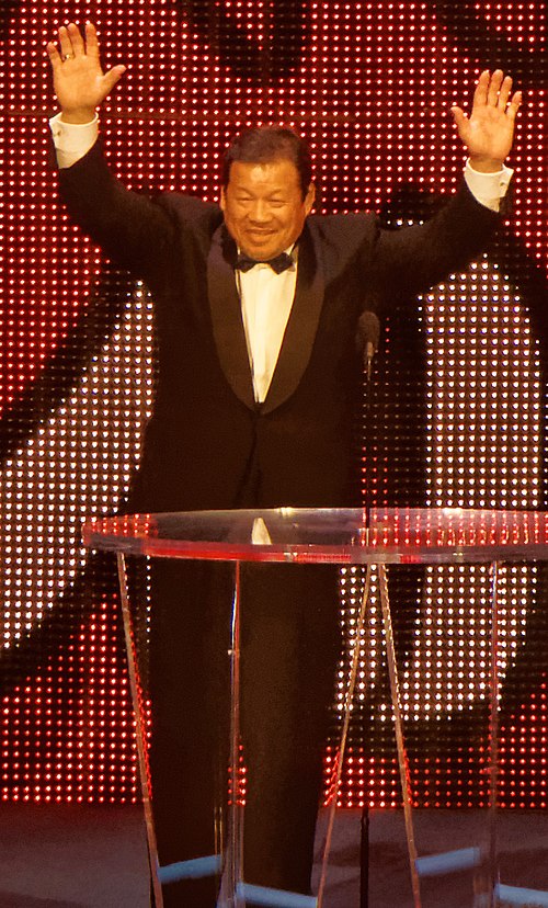 Fujinami at the 2015 WWE Hall of Fame ceremony