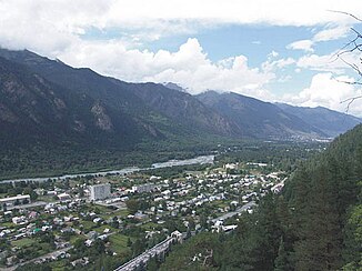 The city of Teberda, in the background the river of the same name