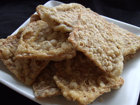 Crispy kripik tempeh as a snack