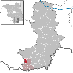 Läget för kommunen Tettau, Brandenburg i Landkreis Oberspreewald-Lausitz