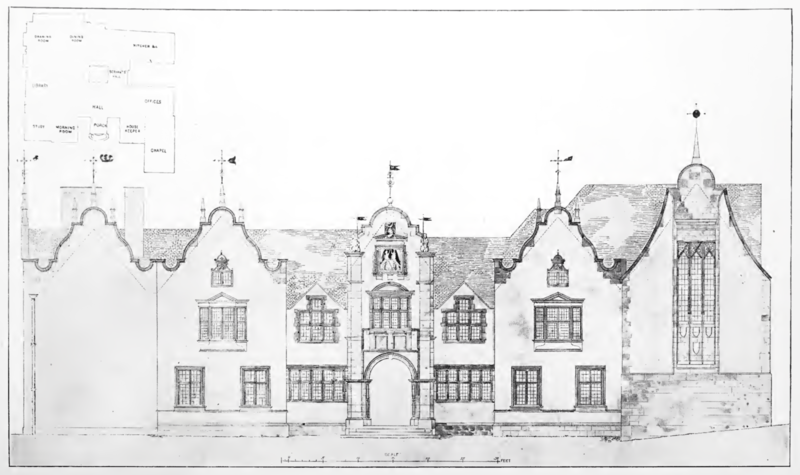 File:The Wodehouse, Wombourne, Staffordshire - south front - drawing - C. R. Ashbee architect.png