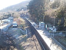 The station in January 2011 Tir-Phil railway station (geograph 2243473).jpg