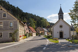 Ortsansicht mit der Kapelle St. Sebastian