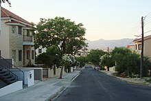 Typical Cypriot neighbourhood in Aglandjia, Nicosia, Cyprus Typical cypriot Neighbourhood in Aglandjia Nicosia Republic of Cyprus.jpg