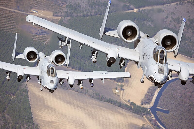 File:USAF A-10C's during training exercise in 2010.jpg